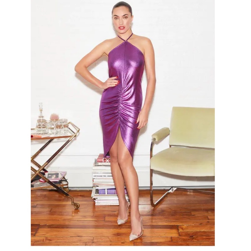 Fleur du Mal Purple Midi Dress